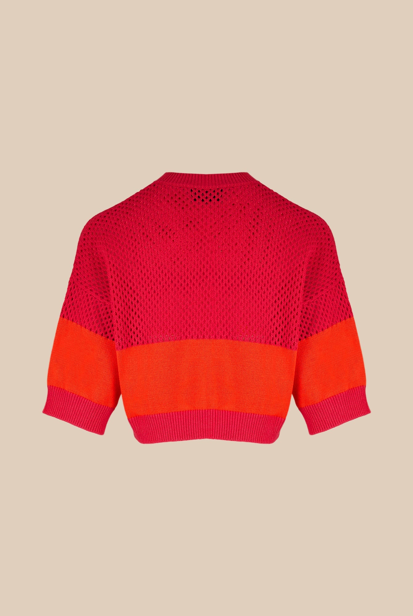 Top court en résille - Fuchsia & Corail