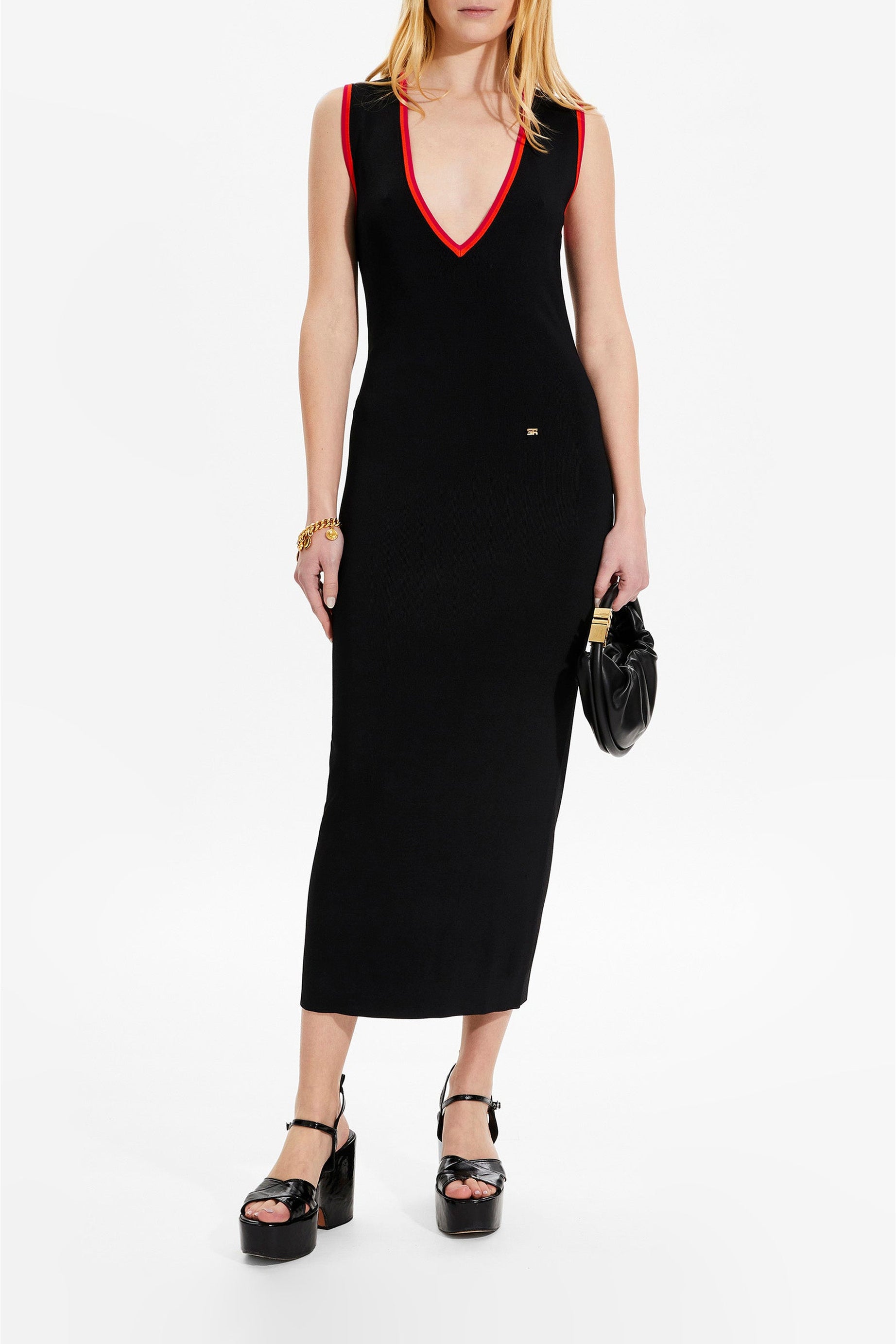 Robe avec détails colorés - Noir
