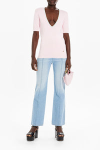 Top à encolure en v colorée - Baby Rose