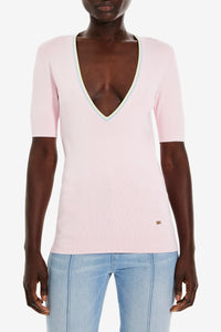 Top à encolure en v colorée - Baby Rose