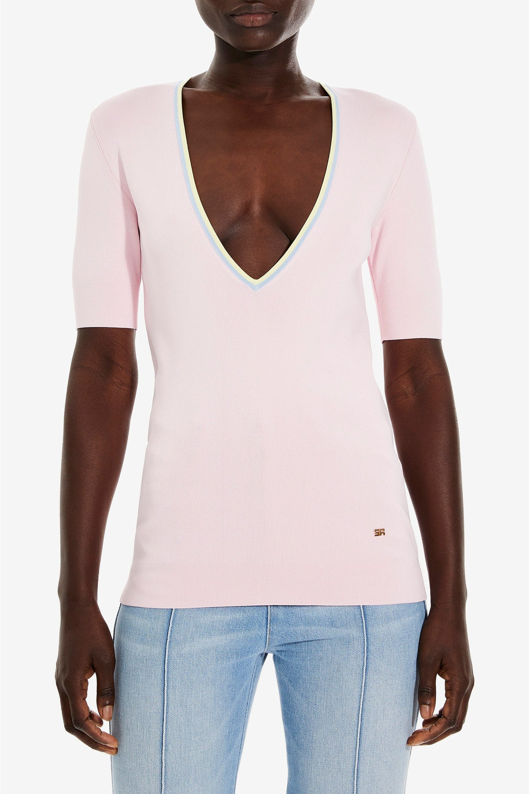 Top à encolure en v colorée - Baby Rose