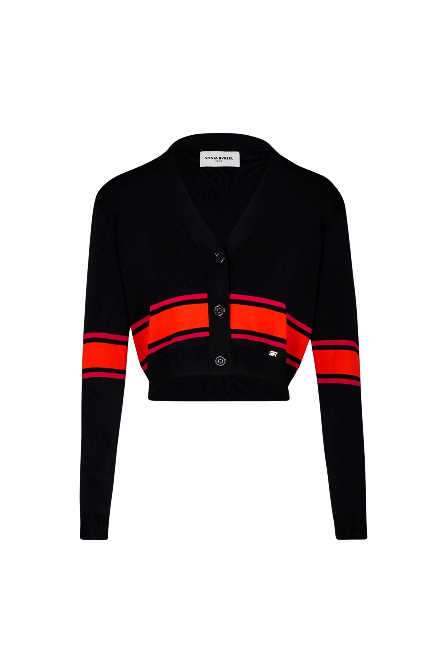Cardigan rayé - Noir