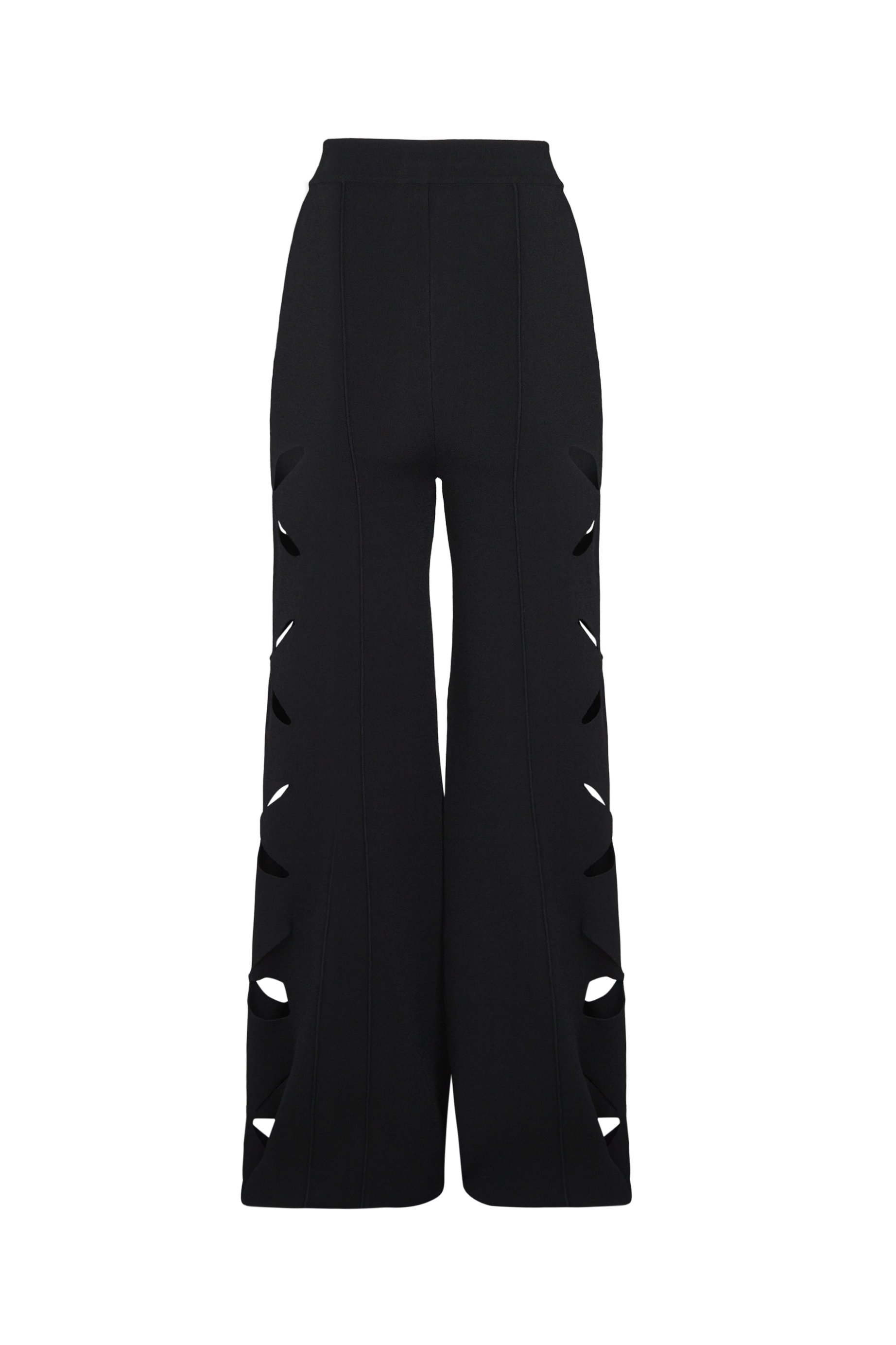 Pantalon à fleurs ajourées - Noir