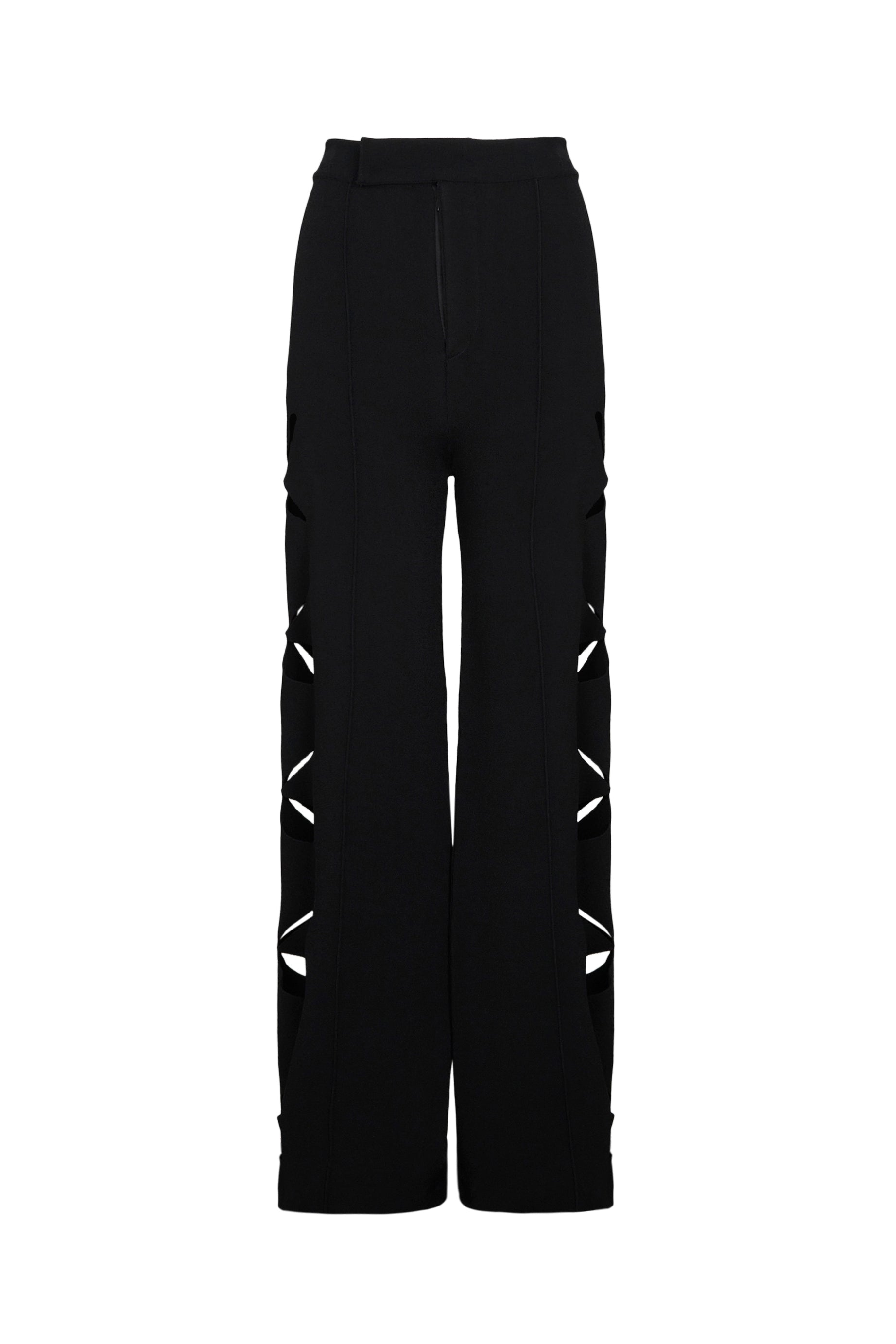 Pantalon à fleurs ajourées - Noir