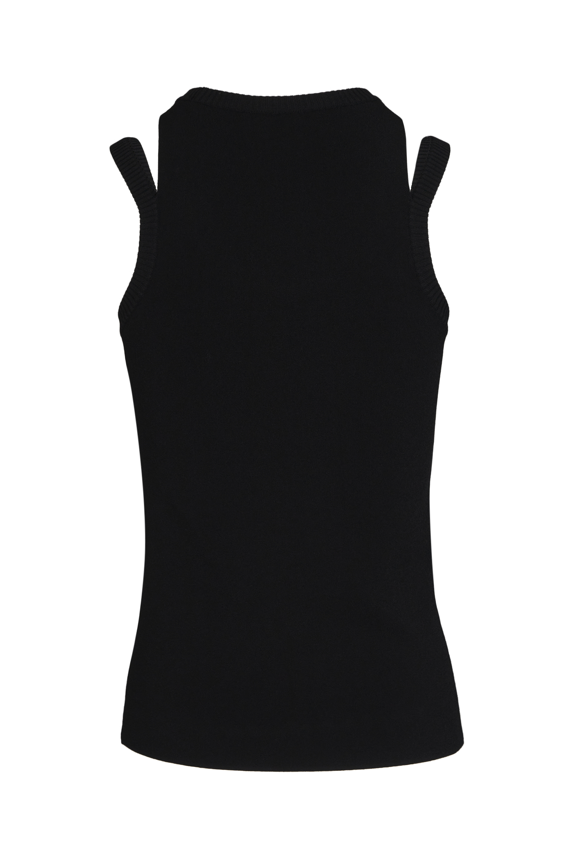 Débardeur maille bordure côtelée - Noir