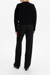 Pull à fleurs ajourées - Noir