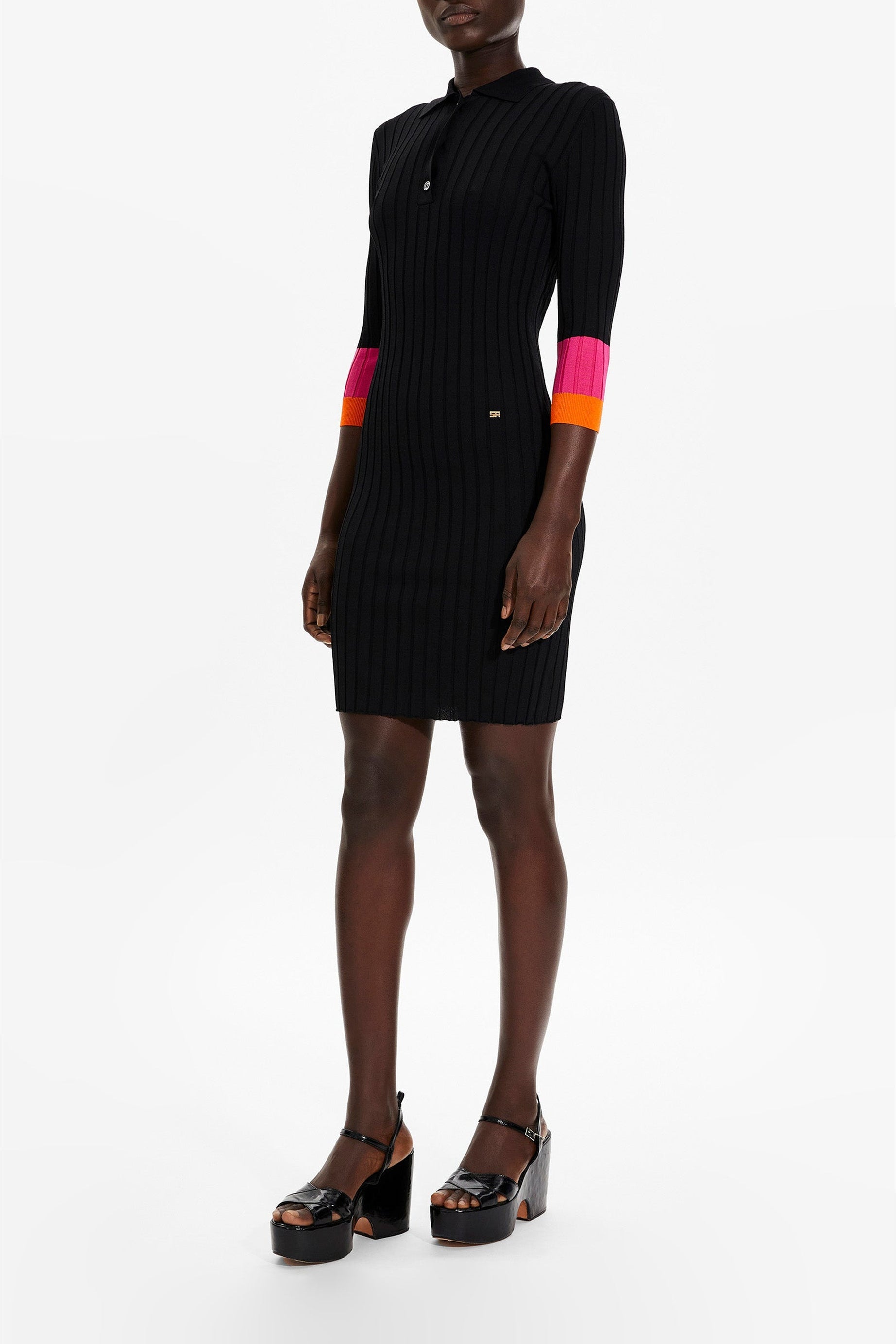 Robe courte côtelé - Noir