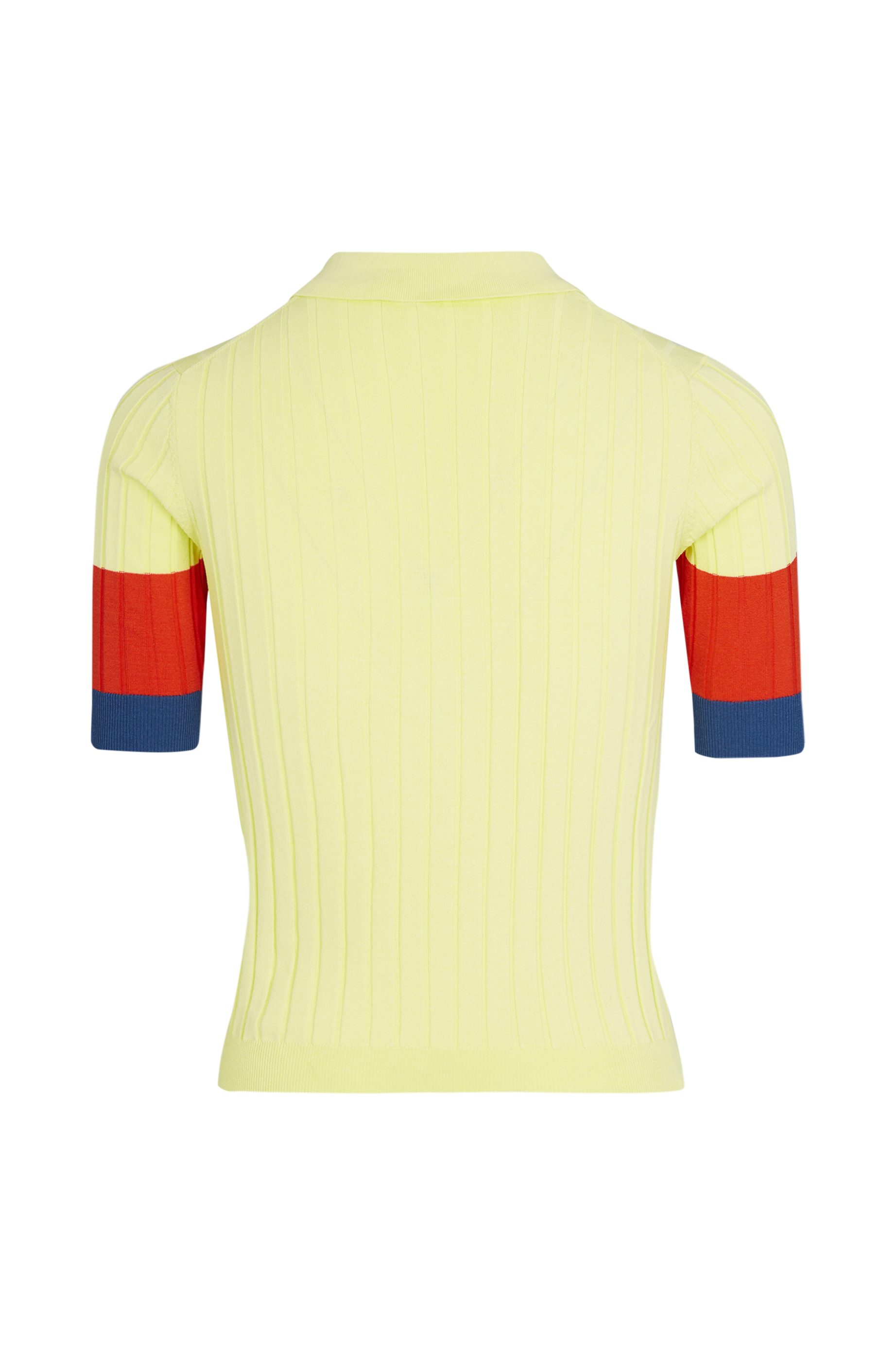 Polo côtelé à manches colorées - Baby Yellow