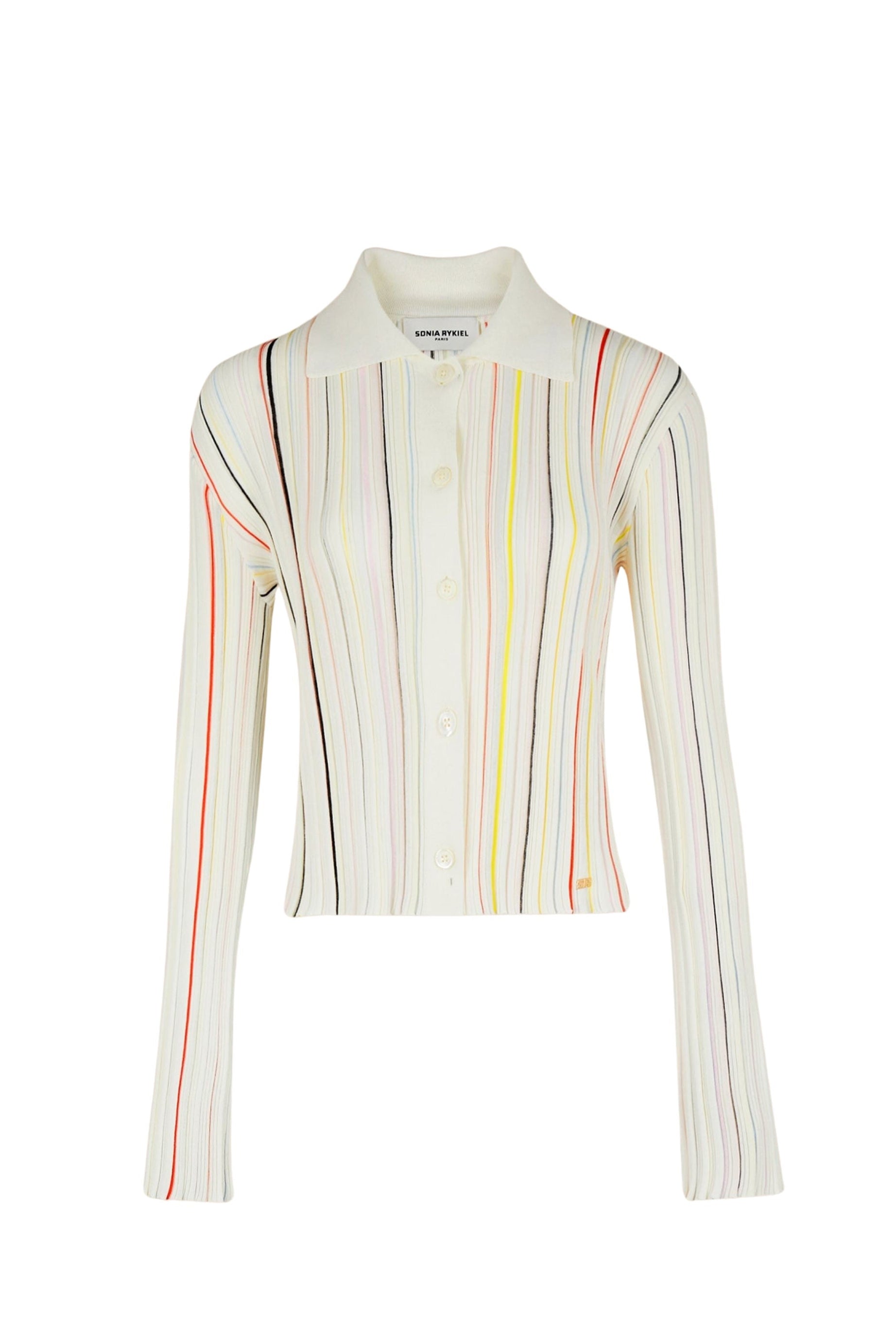 Chemise plissée rayée - Écru