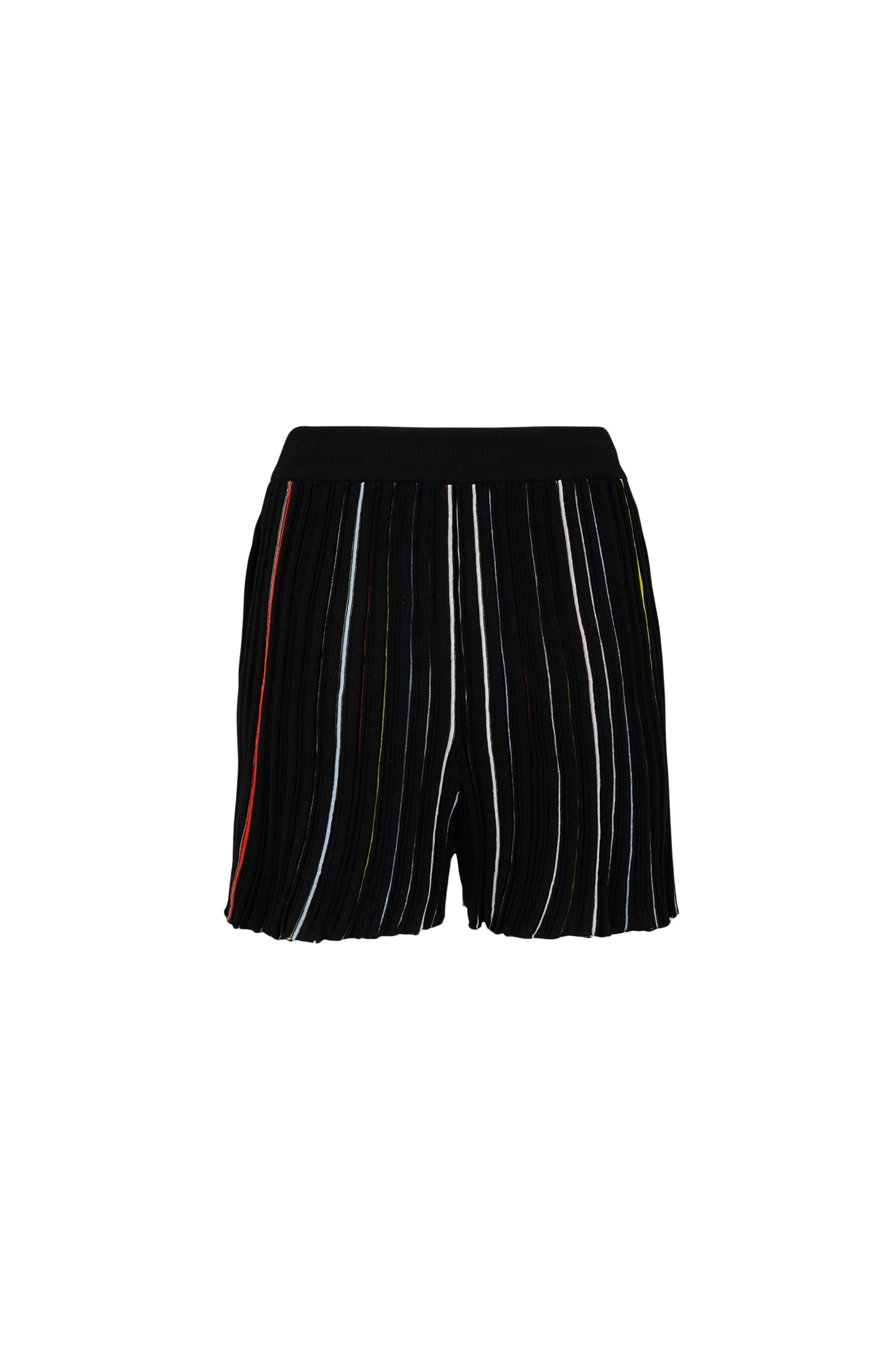 Short plissé rayé - Noir