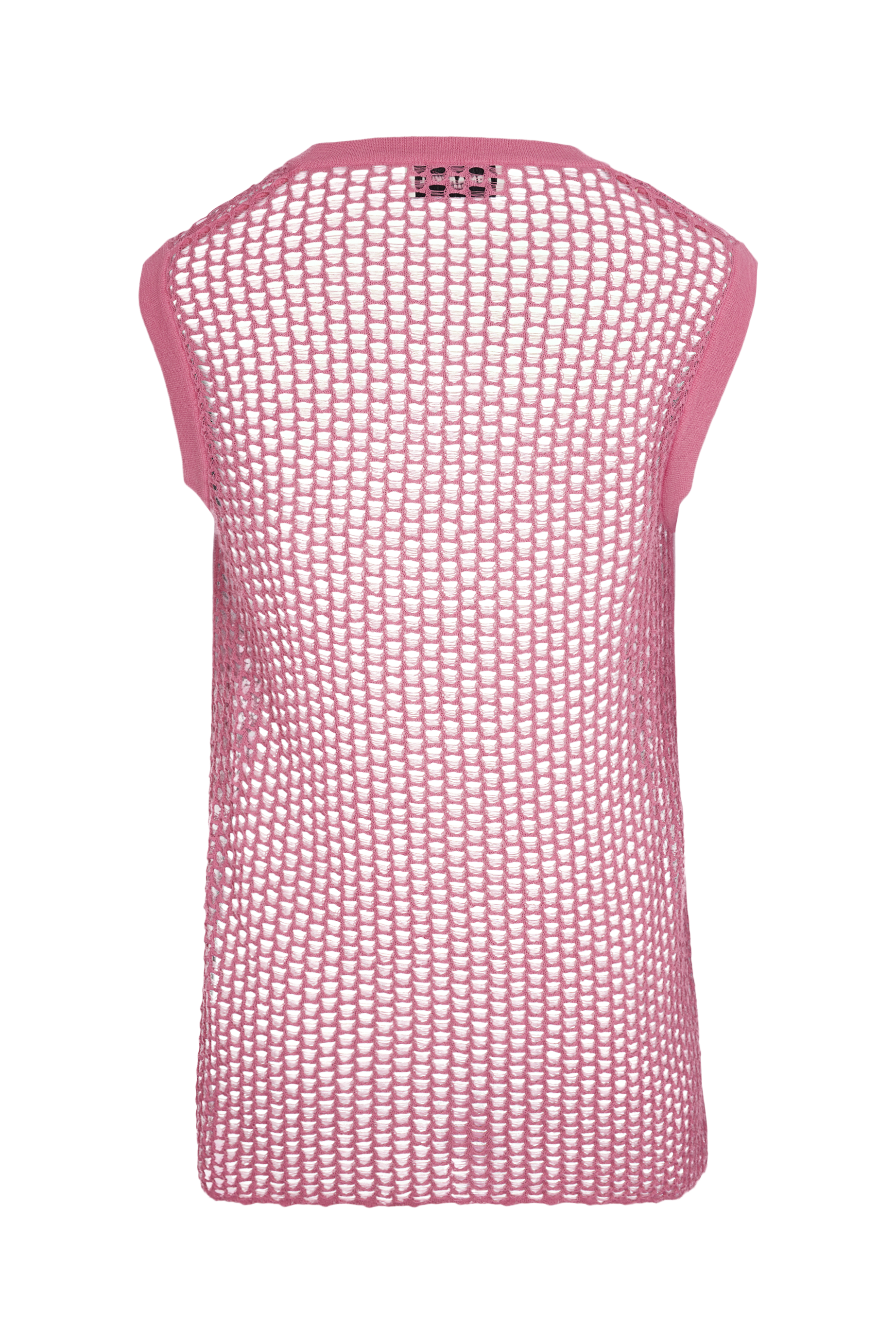 Débardeur rayé dentelle ajourée - Rose