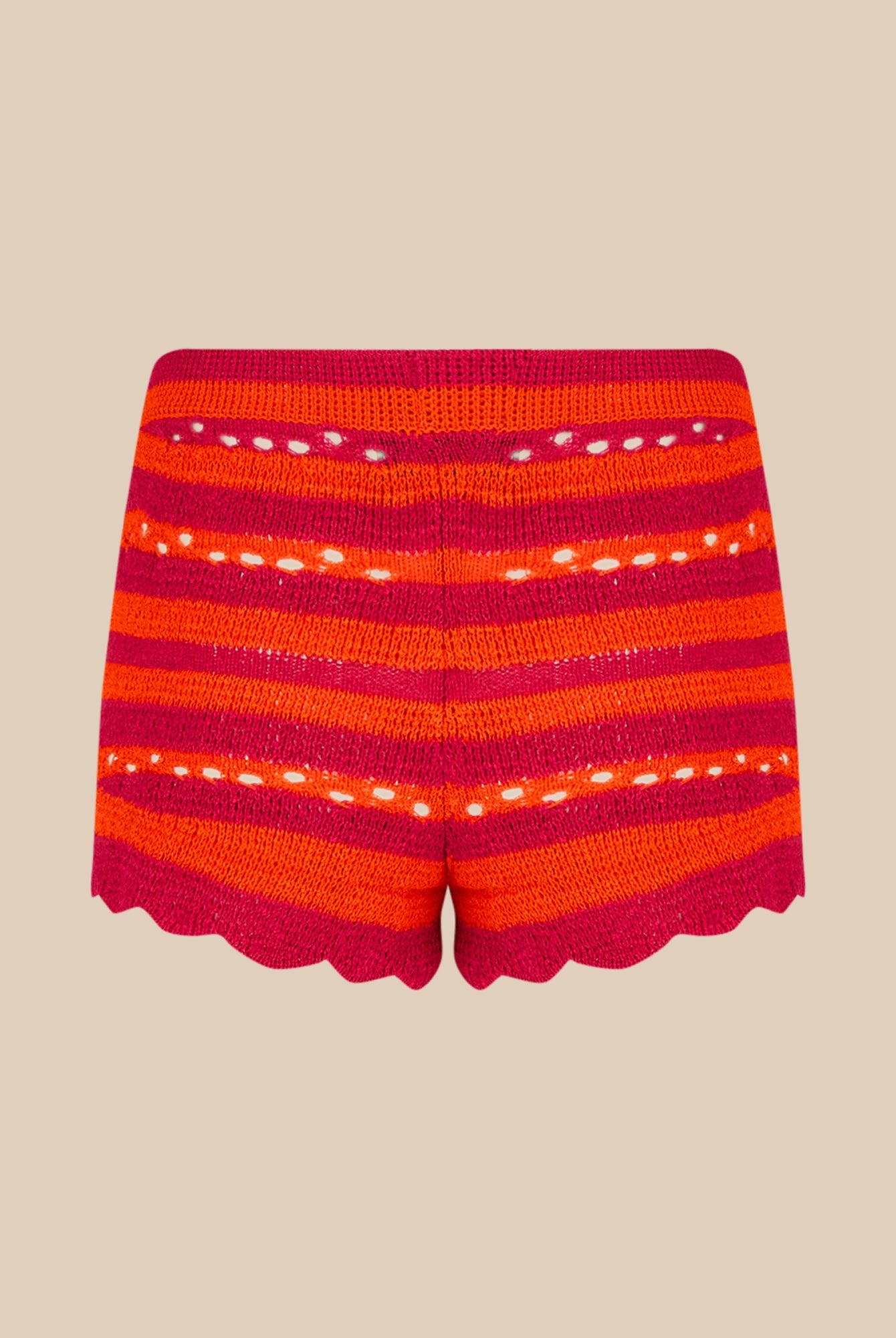 Short rayé bicolore - Fuchsia & Corail
