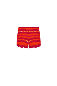Short rayé bicolore - Fuchsia & Corail
