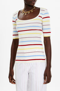 T-shirt rayé - Multicolor Blanc