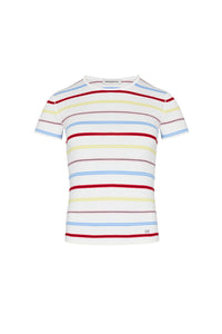T-shirt rayé à picot - Multicolor Blanc