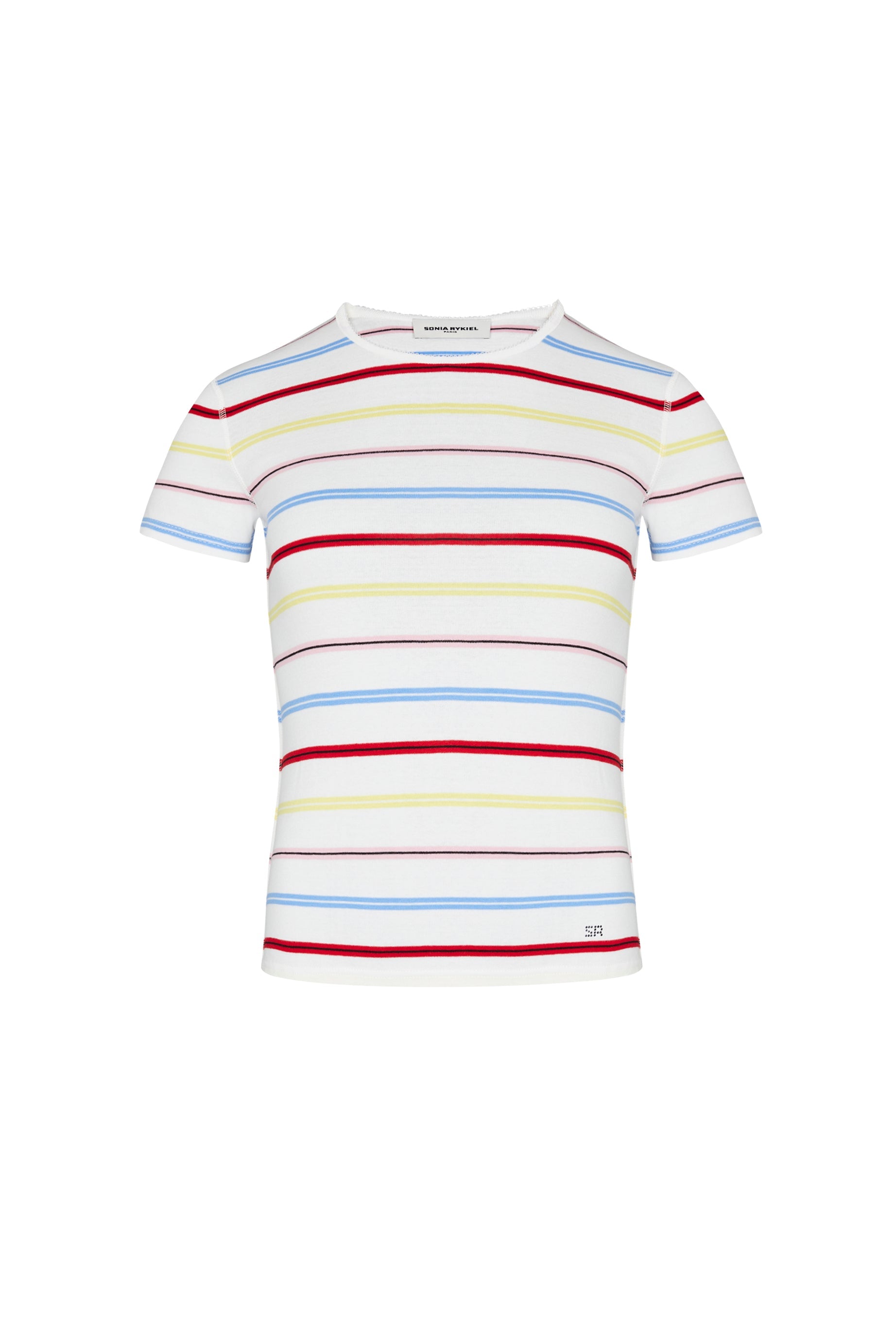 T-shirt rayé à picot - Multicolor Blanc