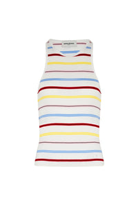 Débardeur rayé à picots - Multicolor Blanc