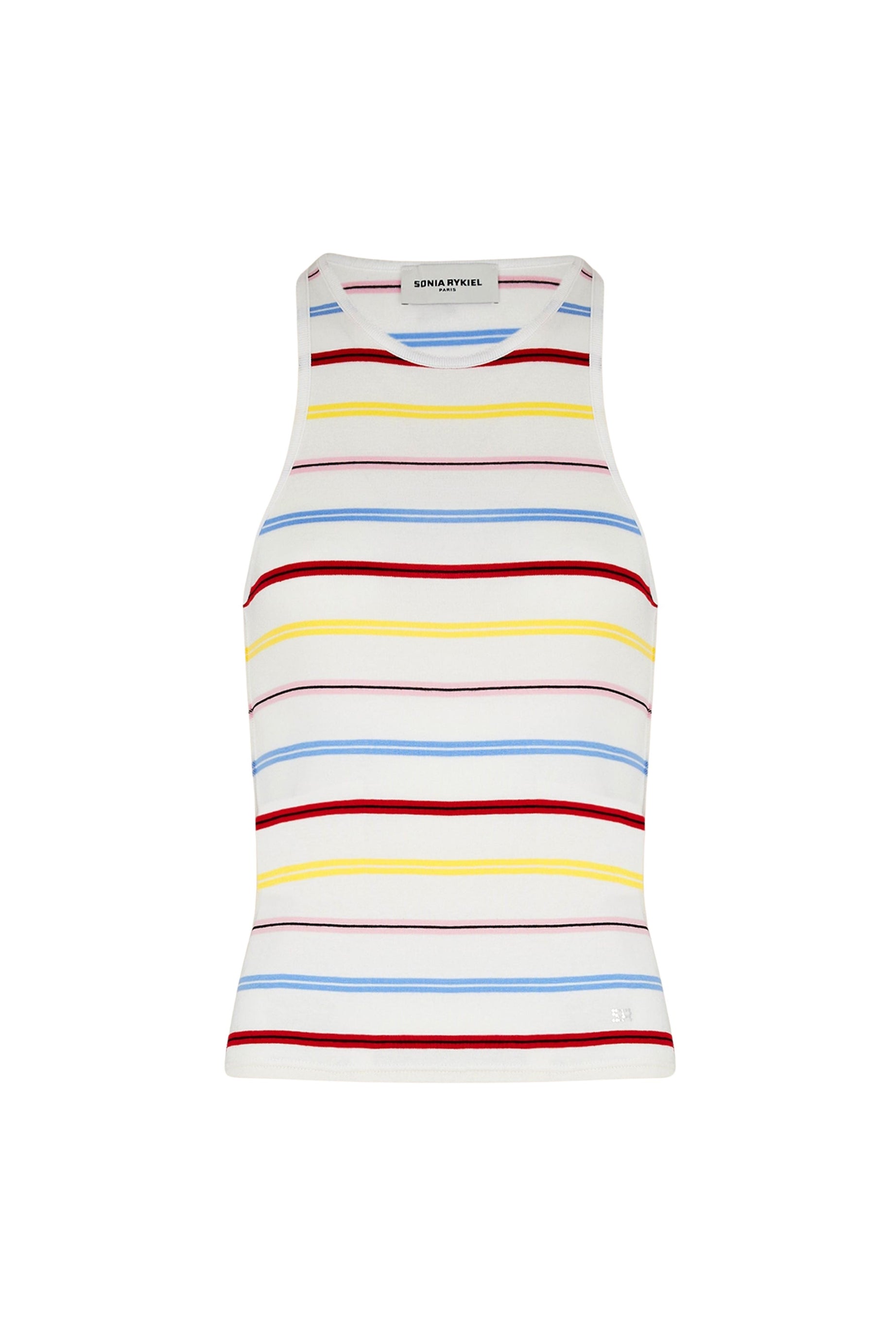 Débardeur rayé à picots - Multicolor Blanc