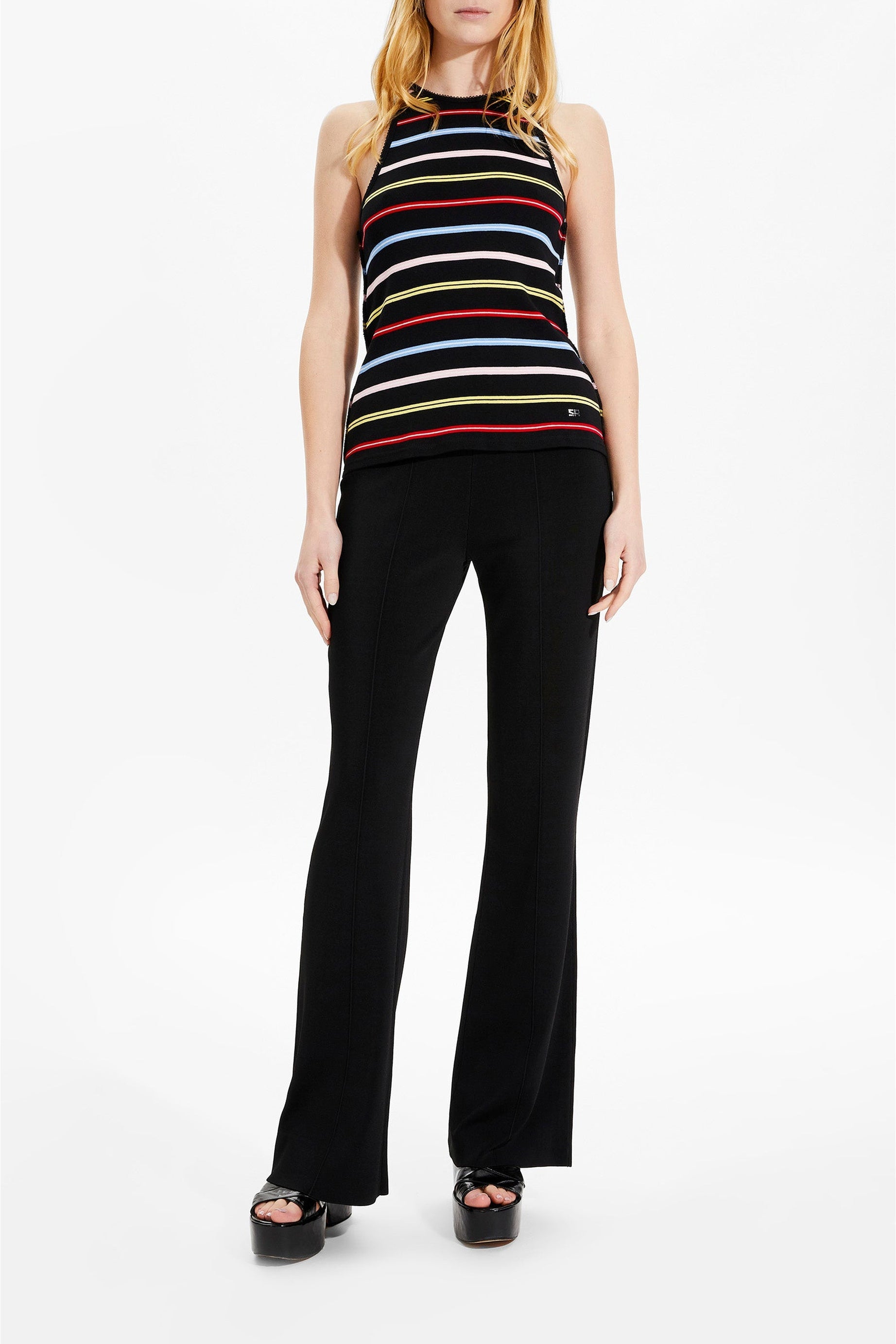 Débardeur rayé à picots - Multicolor Noir
