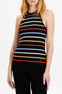Débardeur rayé à picots - Multicolor Noir
