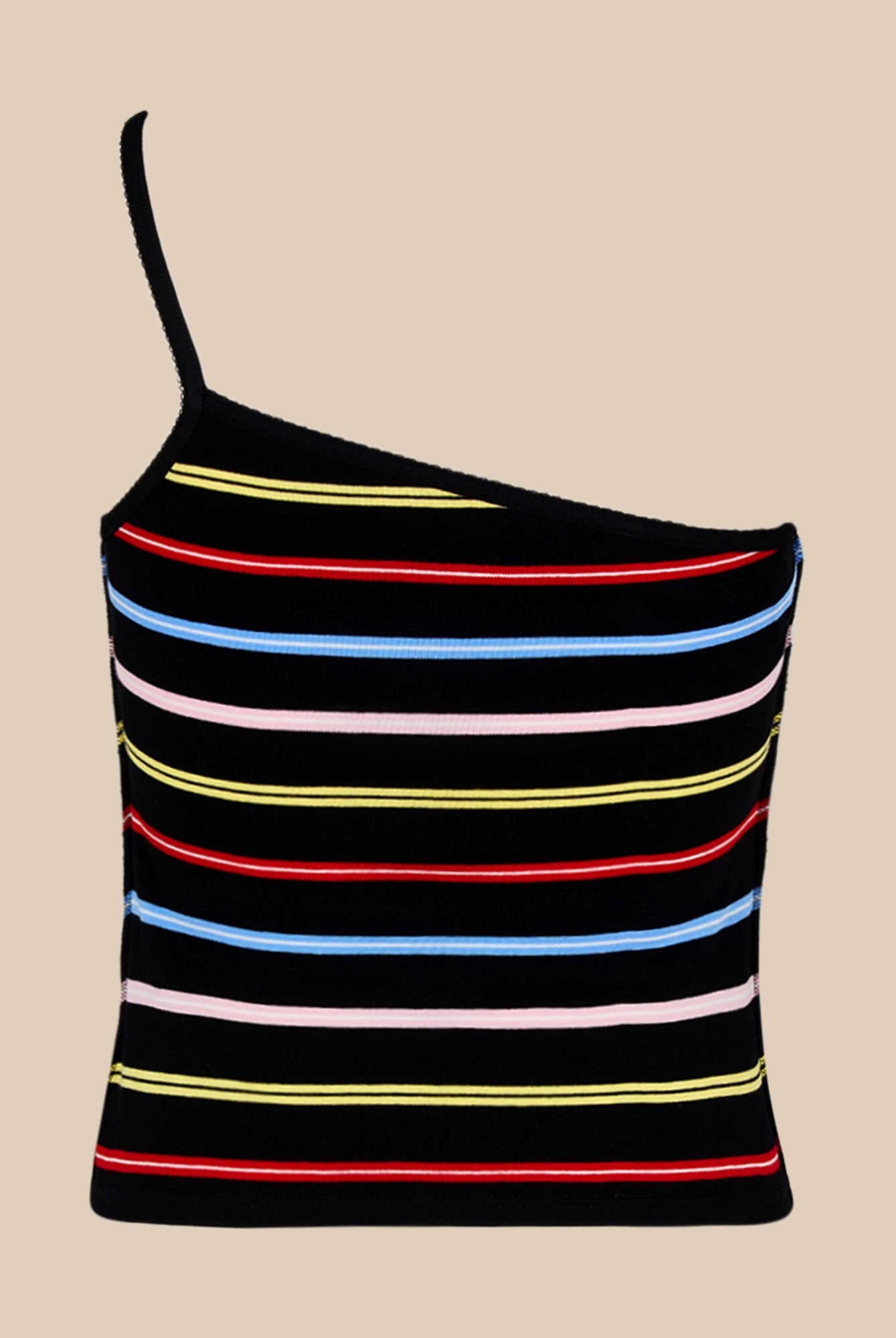 Débardeur asymétrique rayé - Multicolor Noir