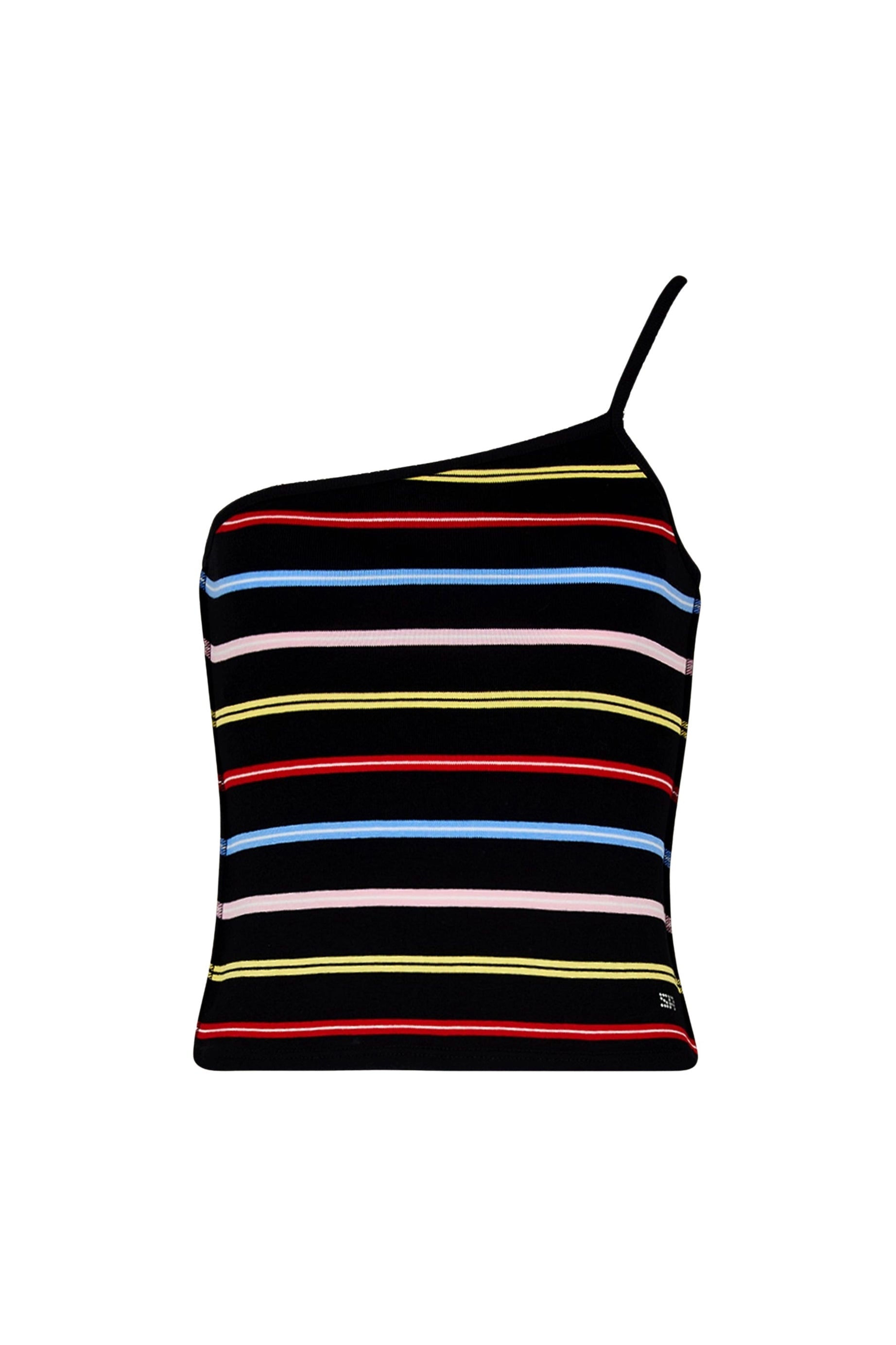 Débardeur asymétrique rayé - Multicolor Noir