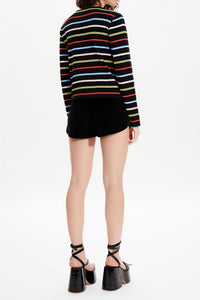 Cardigan rayé à picots - Multicolor Noir