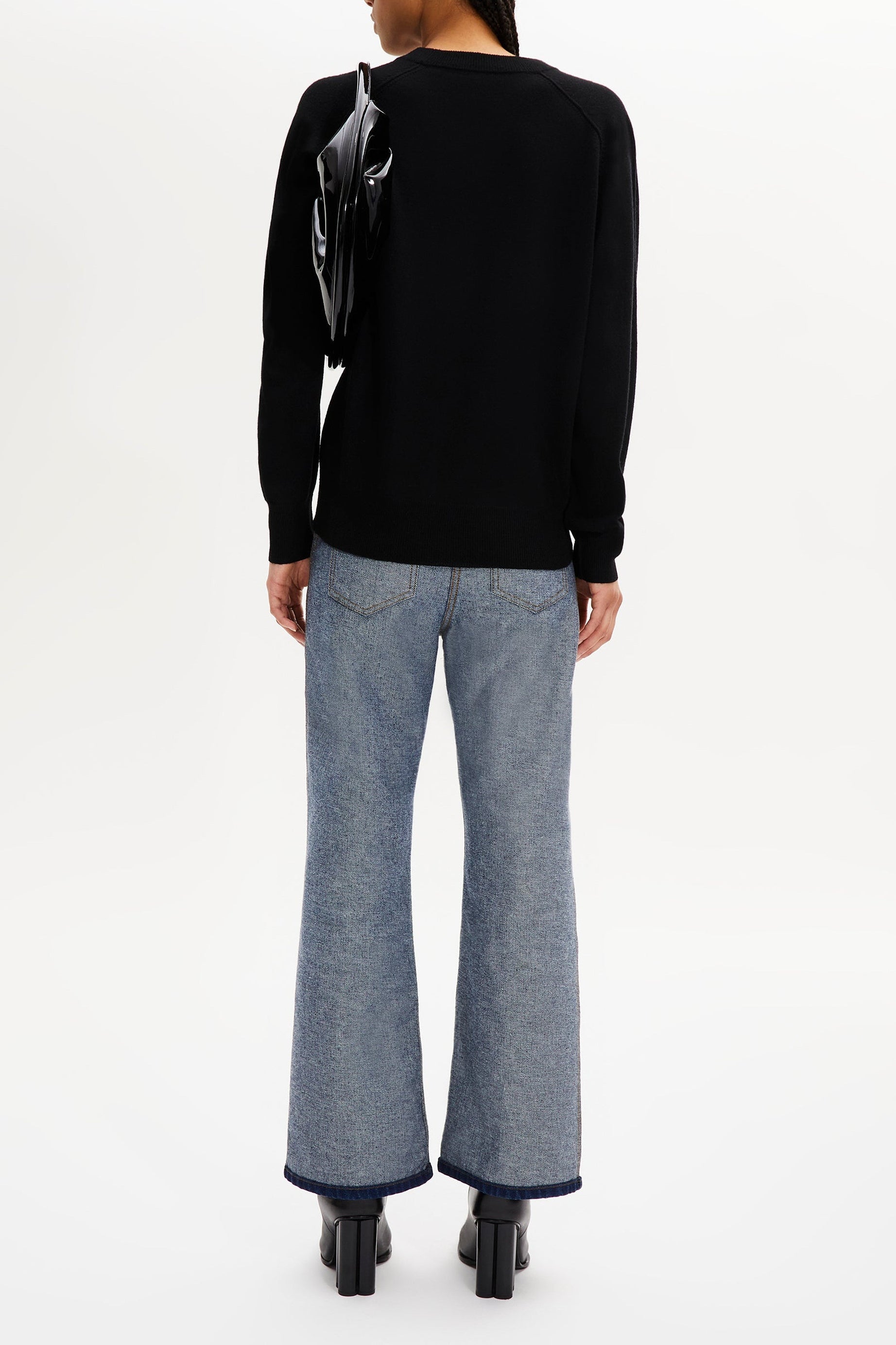 Pull avec un cœur en laine - Noir