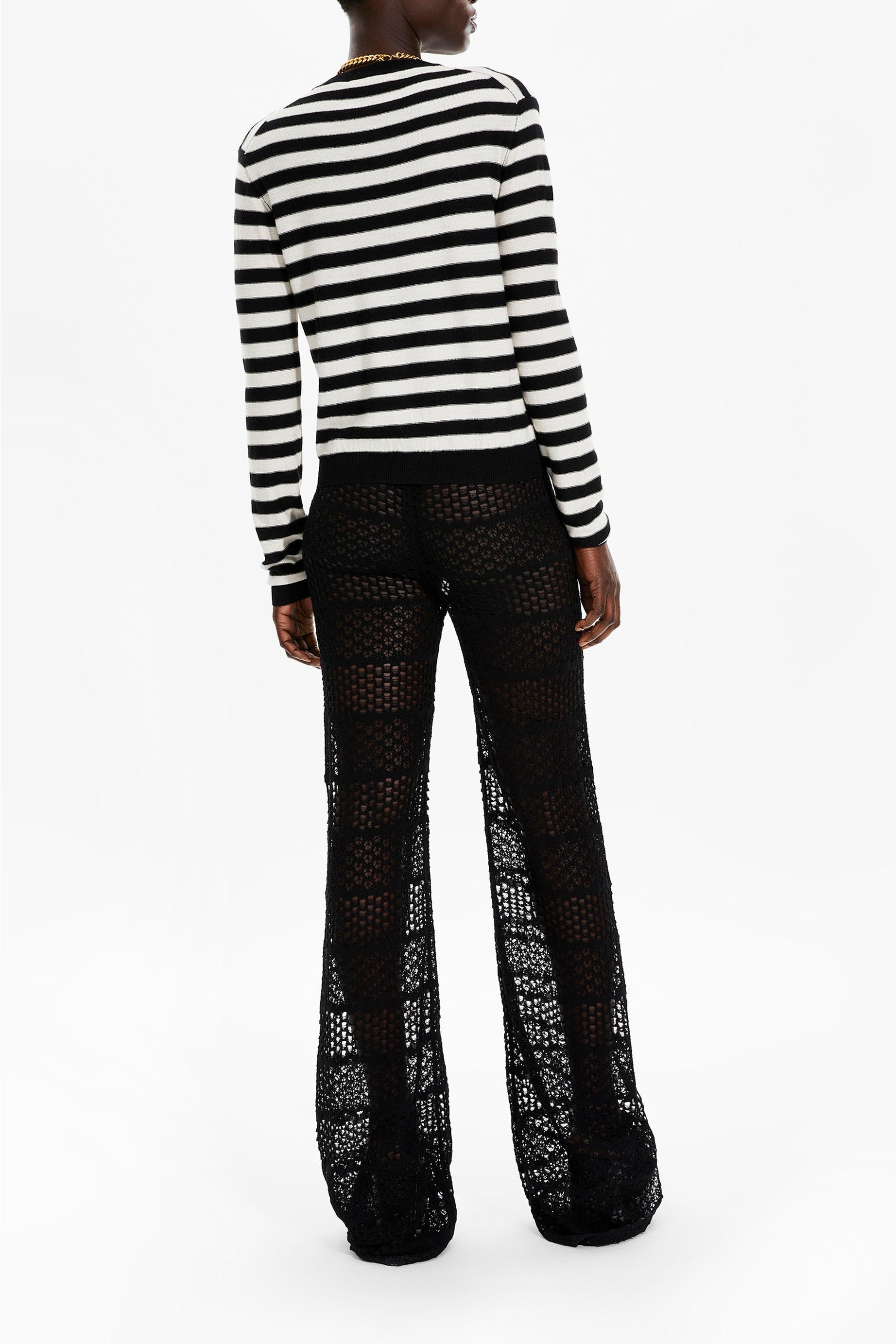 Cardigan Rykiel Forever en laine - Noir & Blanc