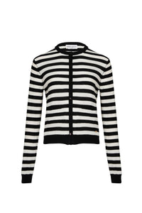 Cardigan Rykiel Forever en laine - Noir & Blanc