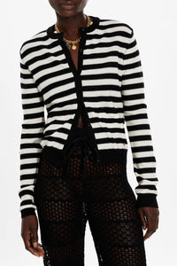 Cardigan Rykiel Forever en laine - Noir & Blanc