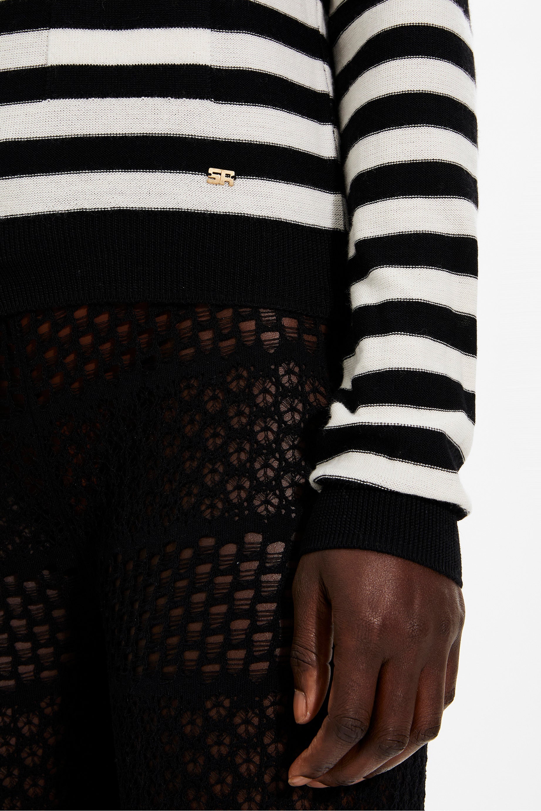 Cardigan Rykiel Forever en laine - Noir & Blanc