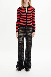 Cardigan Rykiel Forever en laine - Noir & Corail