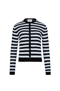 Cardigan Rykiel Forever en laine - Noir & Baby Blue