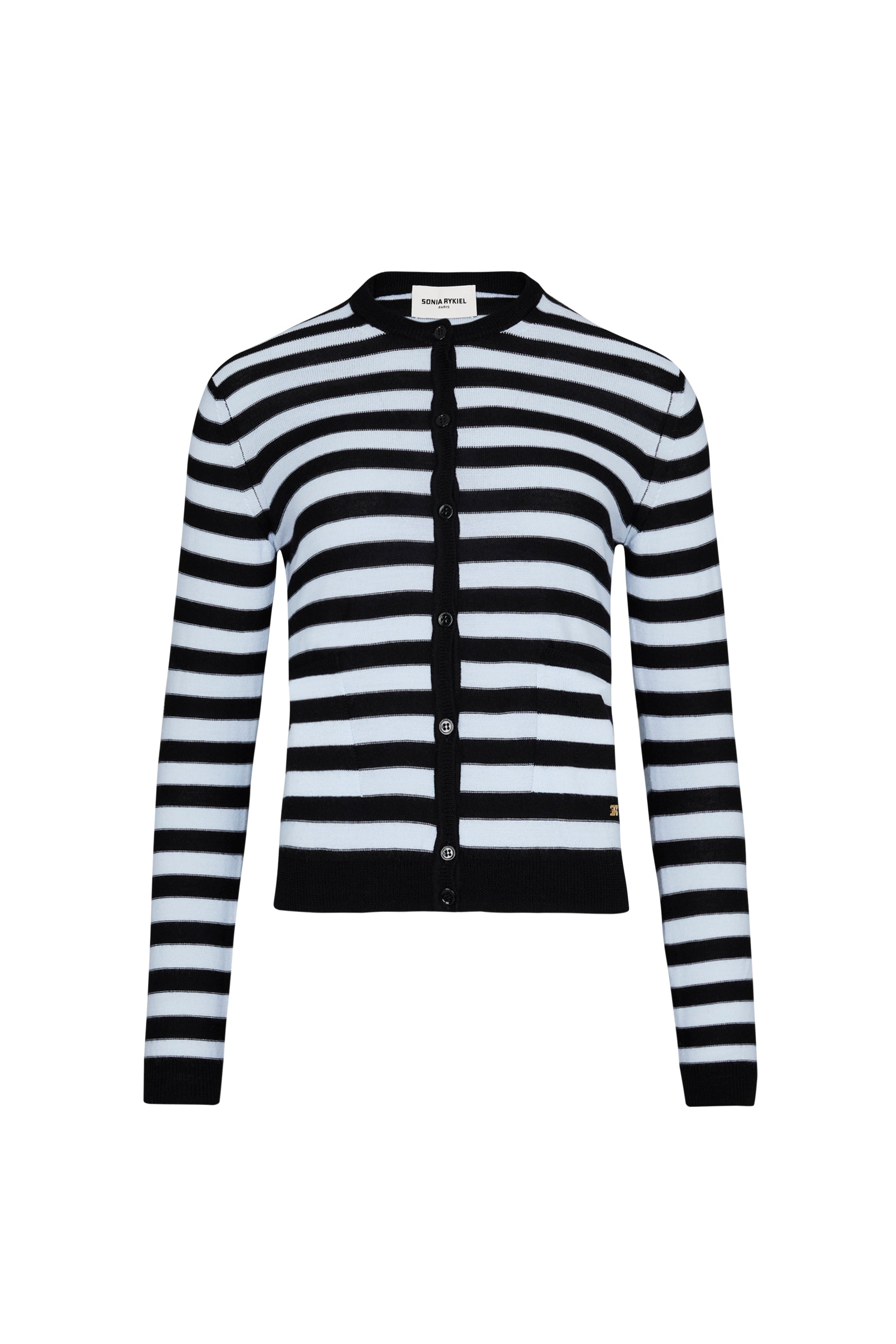 Cardigan Rykiel Forever en laine - Noir & Baby Blue
