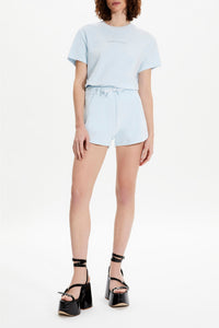 T-shirt effet peau de pêche - Baby Blue