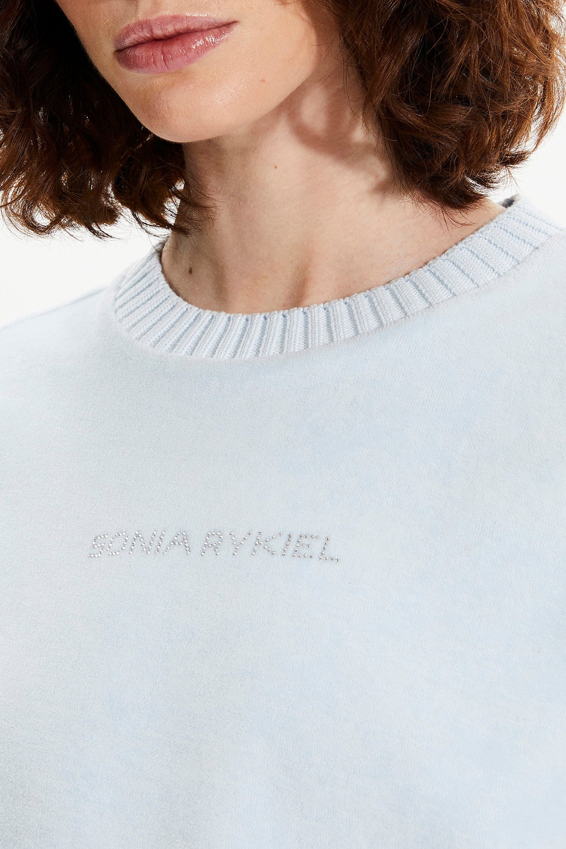 T-shirt effet peau de pêche - Baby Blue