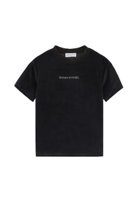 T-shirt effet peau de pêche - Noir