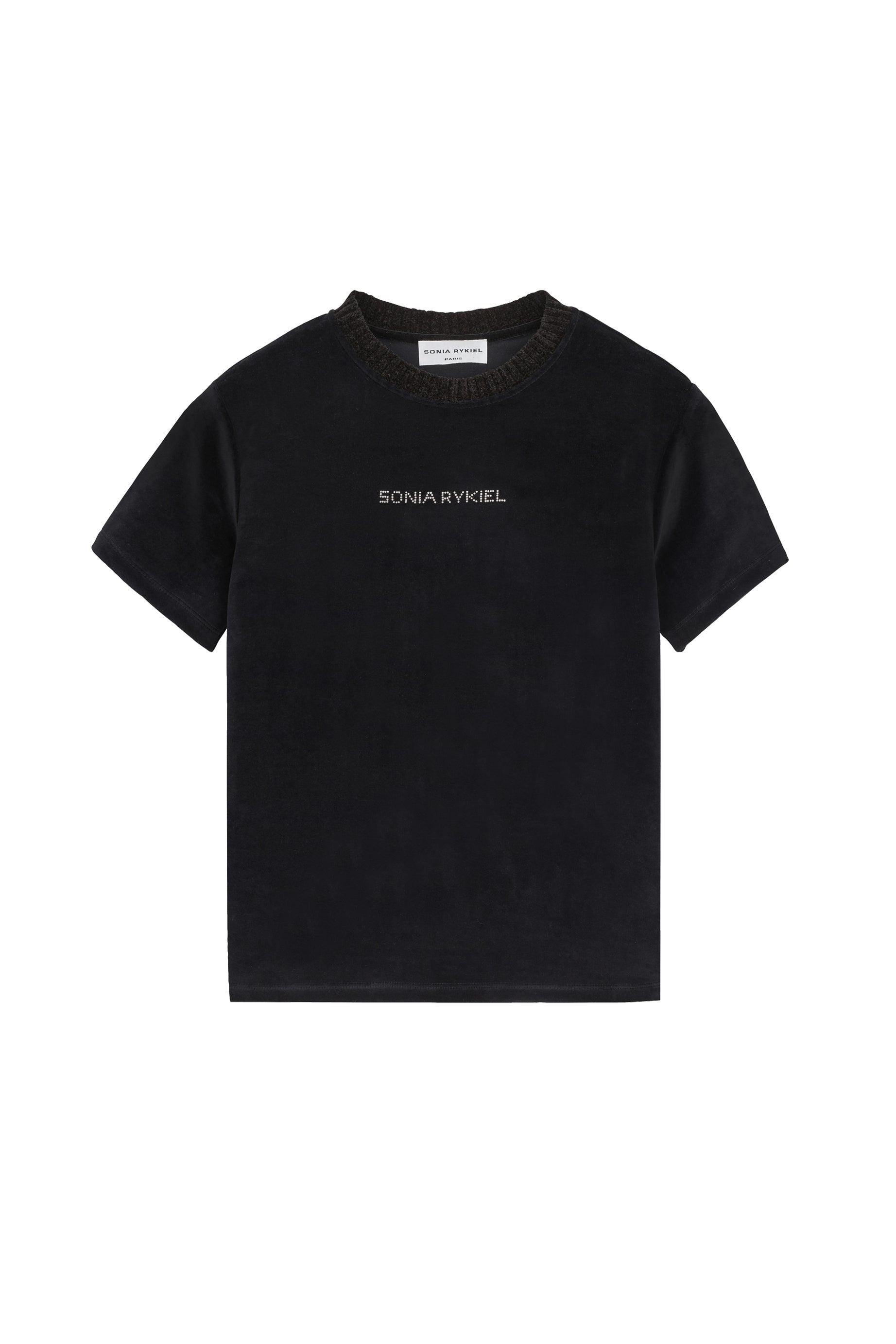 T-shirt effet peau de pêche - Noir