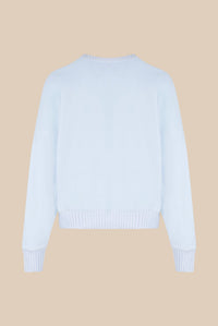 Sweat cneck à strass - Baby Blue