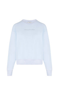 Sweat cneck à strass - Baby Blue