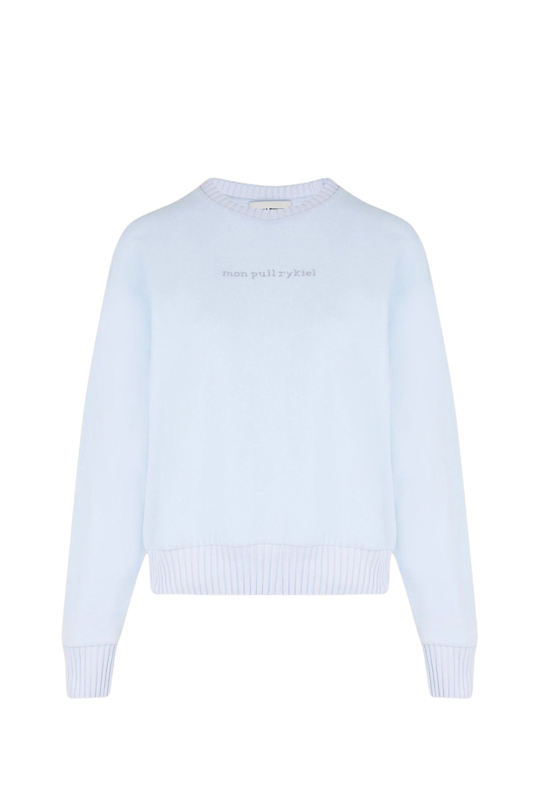 Sweat cneck à strass - Baby Blue