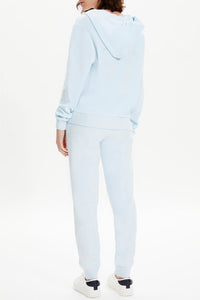 Pull hoodie à strass - Baby Blue