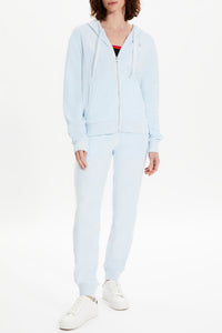 Pull hoodie à strass - Baby Blue