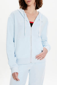 Pull hoodie à strass - Baby Blue