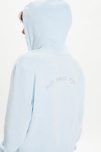 Pull hoodie à strass - Baby Blue