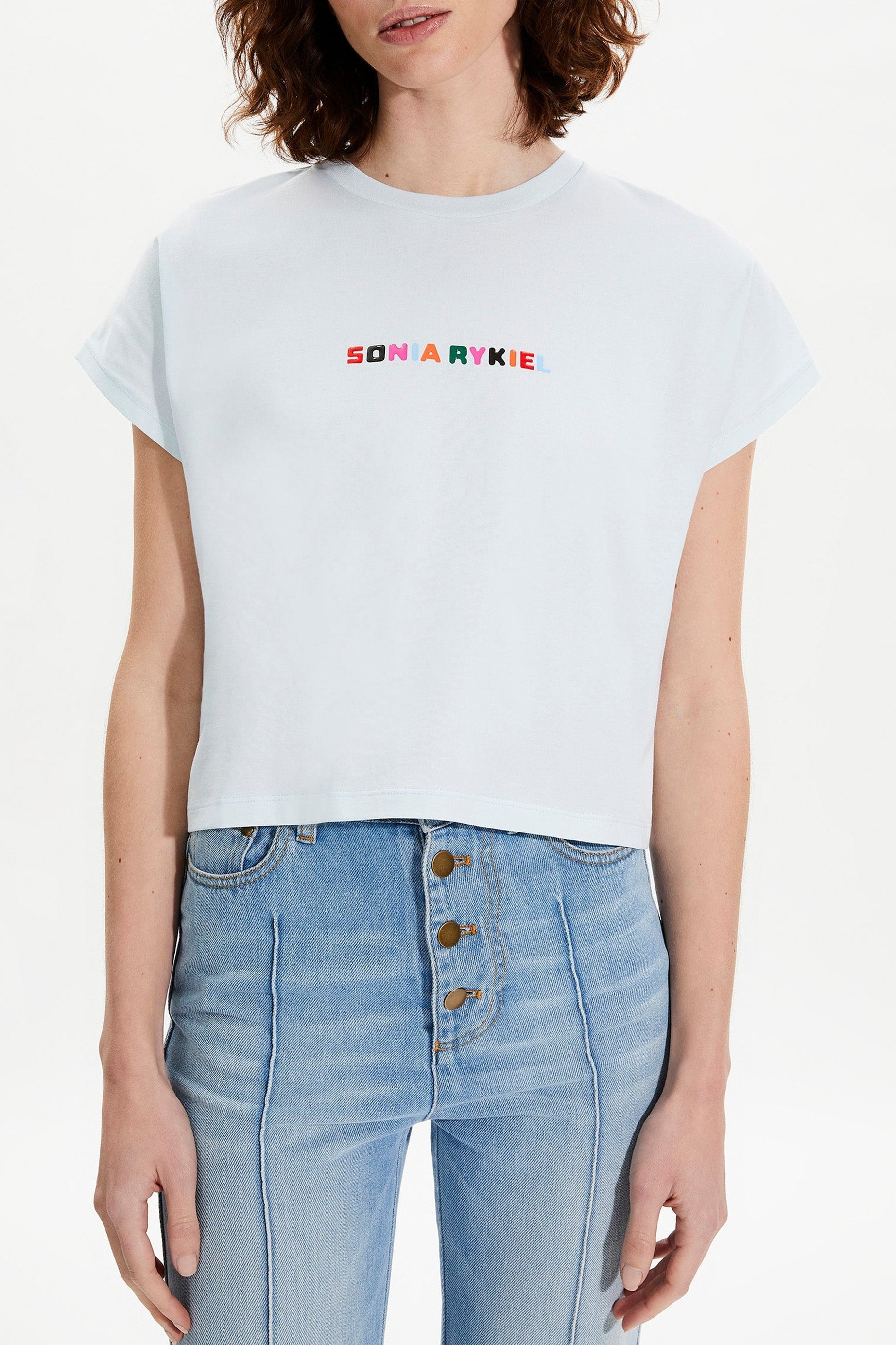 T-shirt court logo Sonia Rykiel coloré - Baby Blue