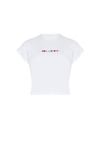 T-shirt court logo Sonia Rykiel coloré - Blanc
