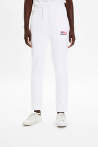 Jogging taille ajustée resserré à la cheville - Blanc