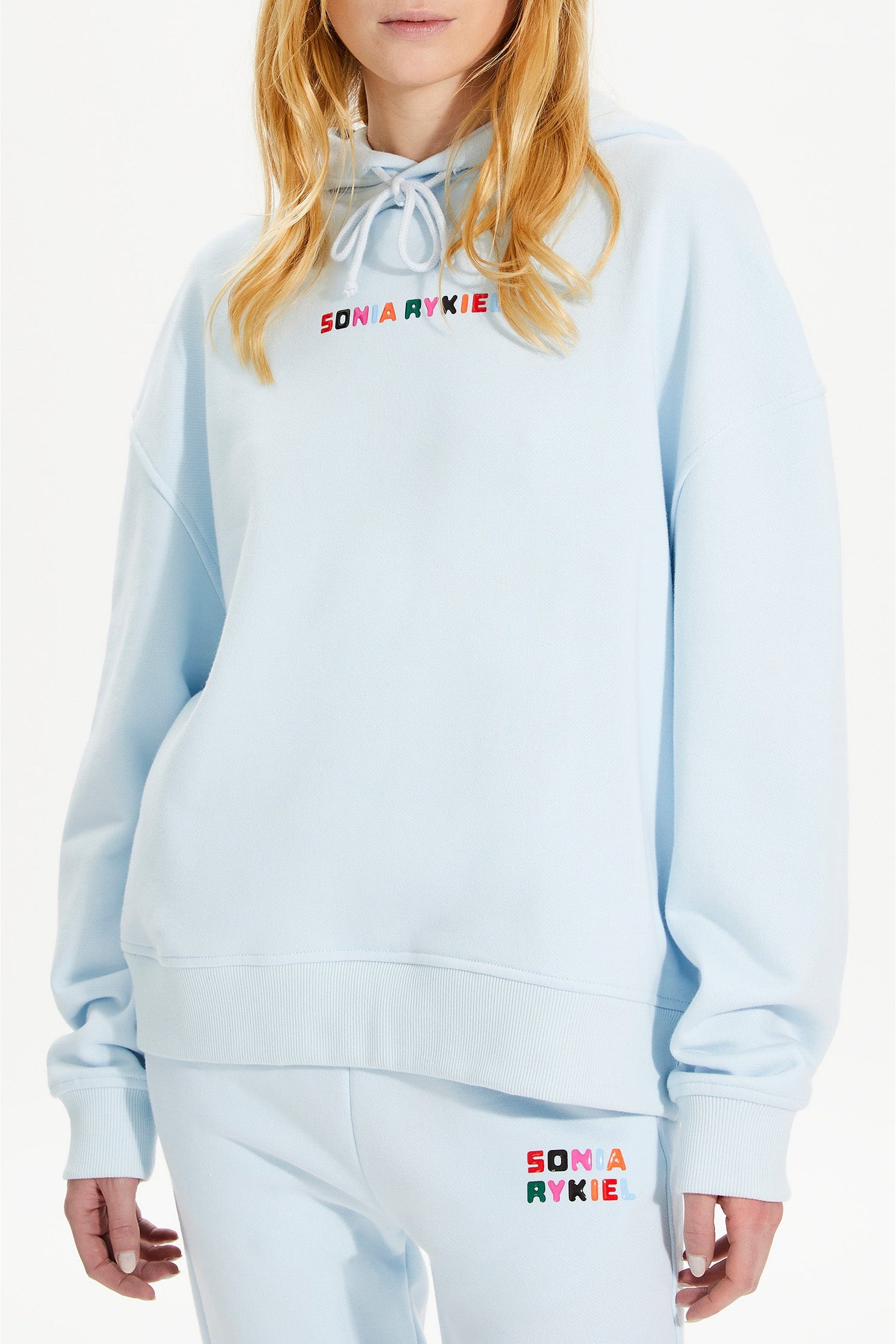 Sweat à capuche oversize signature - Baby Blue